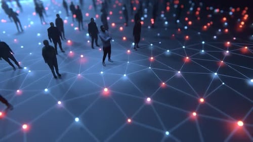 Abstract Network of Connected People and Data Nodes