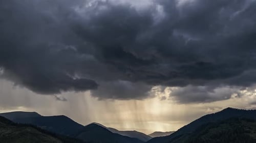 The Storm is Coming with Dramatic Clouds and Rain