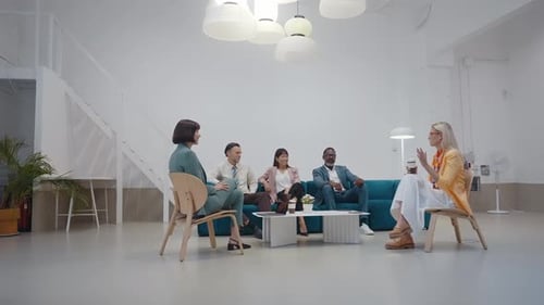 People working together in modern start up office