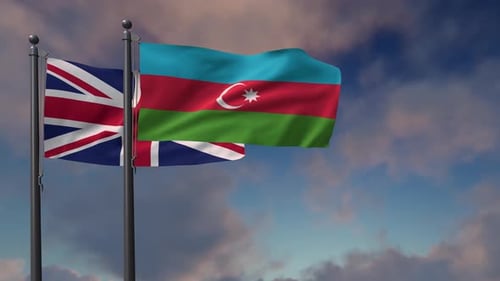 Waving Flags: United Kingdom and Azerbaijan National Symbols