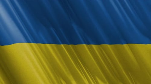 Realistic Waving Ukraine National Flag Background Loop