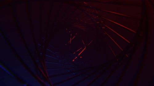 Red And Blue Neon Strobe Beautiful Spiral Sci Fi Background VJ Loop l 4K