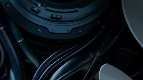 Portrait of artificial intelligence, robot technology concept