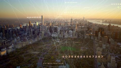 Data Information Network Connecting City Buildings Technology