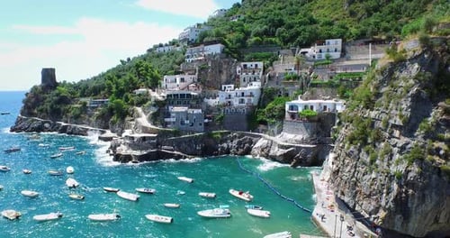 aerial scenic view of Hong Kong modern Chinese capital with skyscraper building