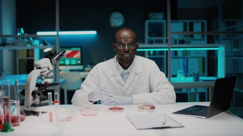 Scientist Working in a Modern Laboratory