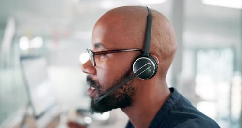 Call center, businessman and consulting with communication and telemarketing for customer service