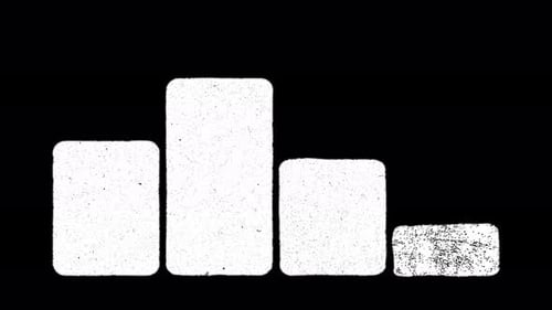 Collage Collection: Vintage screen effect in four graph bars for opening shot
