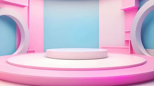 Podium Futuristische Vitrine mit Plattform für Produktausstellungen. Leeres modernes Bühnendisplay