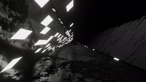 Black And White Cyborg Road Background Vj Loop In 4K