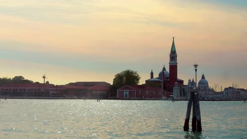Church San Giorgio Maggiore seen across the water. Venice, Italy.