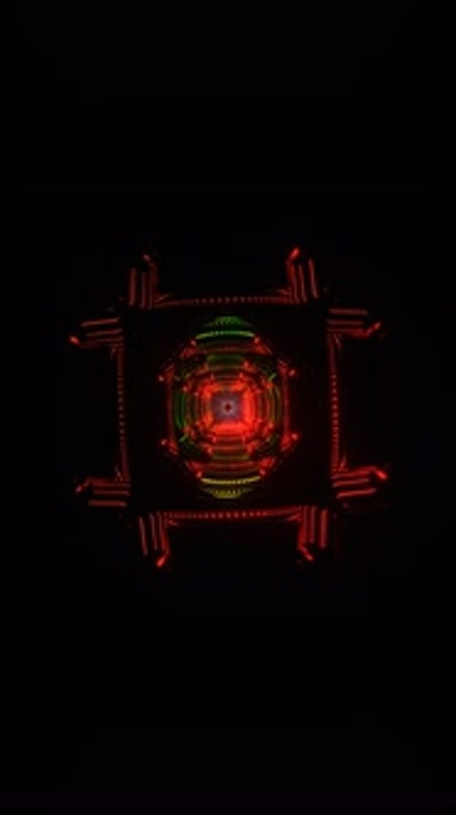 Vertical Video of Ultradetailed Geometric Motion with Rhythmic Strobe Lights