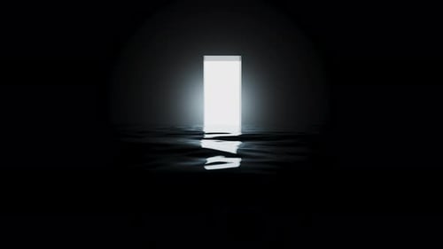 The path to freedom and bright light. Magic door to the sea.