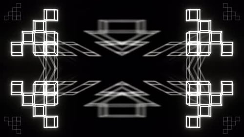 White Cyber Symmetry Kaleidoscopic Pattern Background Vj Loop In 4K