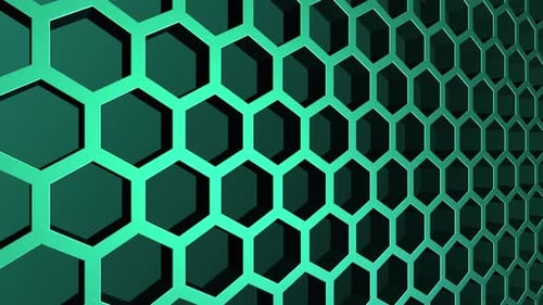Abstract dark metal hexagonal grid background animation