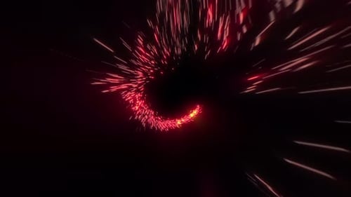 Hyperspace Red Particle Tunnel Effect