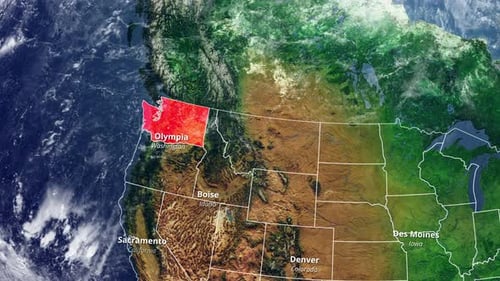 3D Earth Zoom and Highlight United States State Map