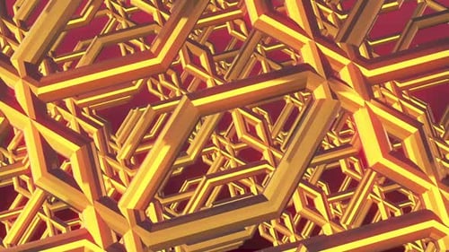 Golden Geometric Lattice Infinite Tunnel Loop Background