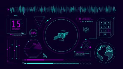 Infographics About Receiving Satellite Data Animated on the Alpha Channel