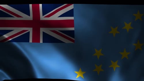 Waving Flag of Tuvalu Seamless Loop Animation
