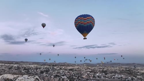 Hot Air Balloons Soaring Over Cappadocia at Sunrise
