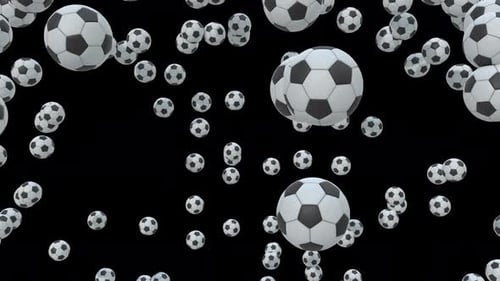 Animated Falling Soccer Balls Background Overlay