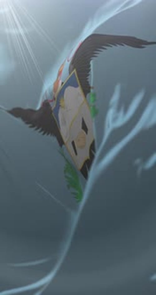 National Emblem Flag Unfurling Animation with Fluid Motion