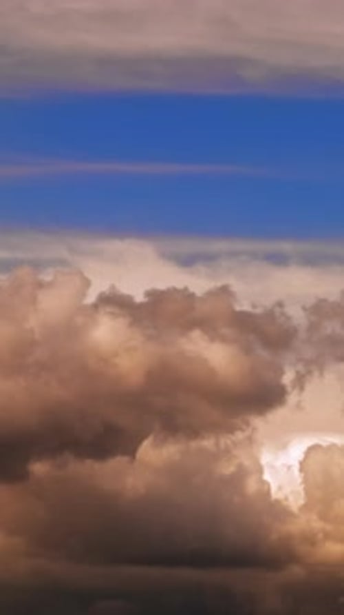 Vertical Time Lapse of Clouds in Blue Sky