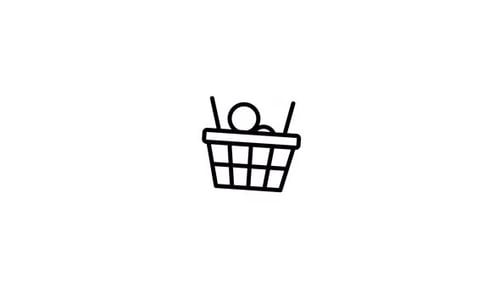 Animated Shopping Basket Icon with Moving Handles