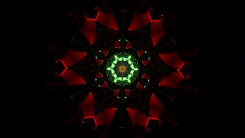 Nahtlose Schleife eines geometrischen 3D-Tunnels, ideal für VJ-Hintergründe