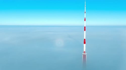 Aerial View of the Riga Radio and TV Tower in Riga Latvia