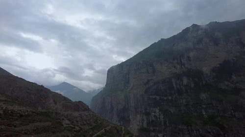 Shinny bright sky and Blanket of clouds over the Hudan Valley. Himachal Pradesh