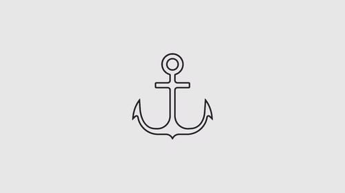 Minimalist Line Art Anchor Drawing Animation