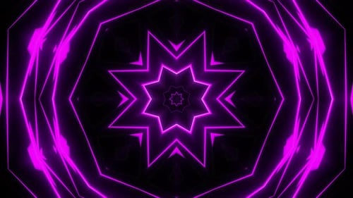 Glowing Neon Abstract Geometric Pattern Background Loop