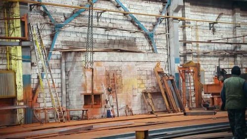Industrial Concept Construction Plant A Detail Hanging on the Hook