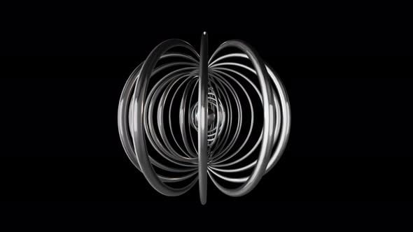 Fast Spinning Concentric Chrome Rings Seamless Loop 3D Background ...