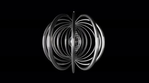 Fast Spinning Concentric Chrome Rings Seamless Loop 3D Background