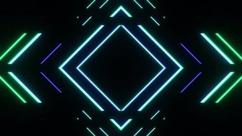 Abstract 3D motion graphic animation of a rhythmic music visualization