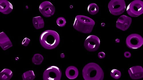 Bucle de animación con formas geométricas de tubos morados