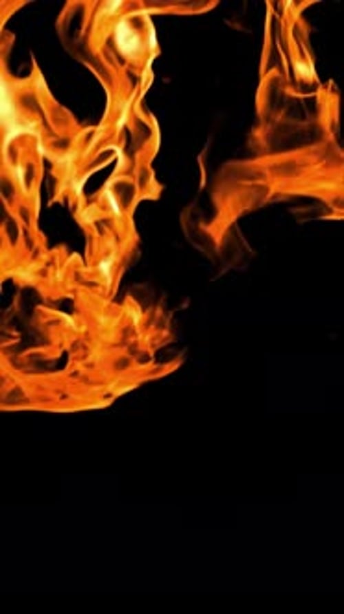 Real Fire Flame Vertical View