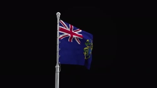 Waving Pitcairn Islands Flag Animation