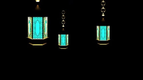 Goldene arabische Ramadan-Laterne V2