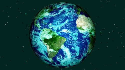 earth planet rotation and galaxy background