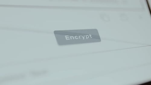 Appuyez avec votre doigt sur le bouton intitulé « Chiffrer et convertir les données en code secret »