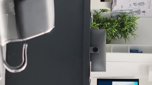 Clean Modern Desk in White Office Environment