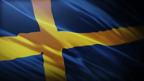 Realistic Waving Flag of Sweden Seamless Motion Graphic