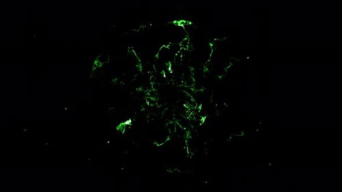 Futuristic Green Energy Explosion Transition Effect