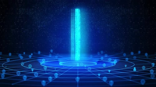 Futuristic Digital Fingerprint Biometric Security Animation