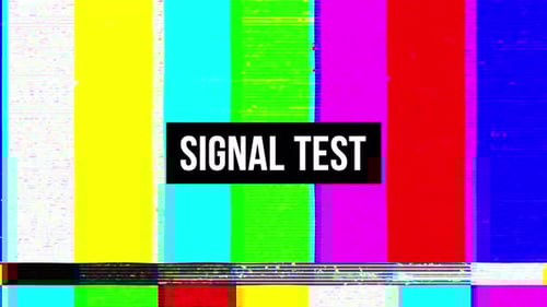 Retro Glitch TV Broadcast Signal Test Screen