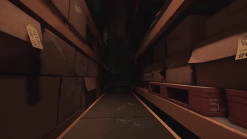 Intérieur d'un entrepôt de stockage d'un magasin de détail